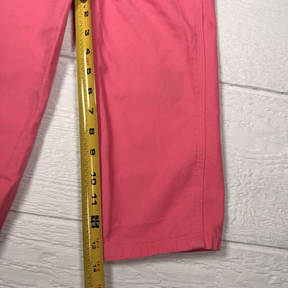 Carhartt Girls Loose Fit Canvas Bib Overalls Pink Lemonade 3T Workwear Kids - Picture 10 of 12